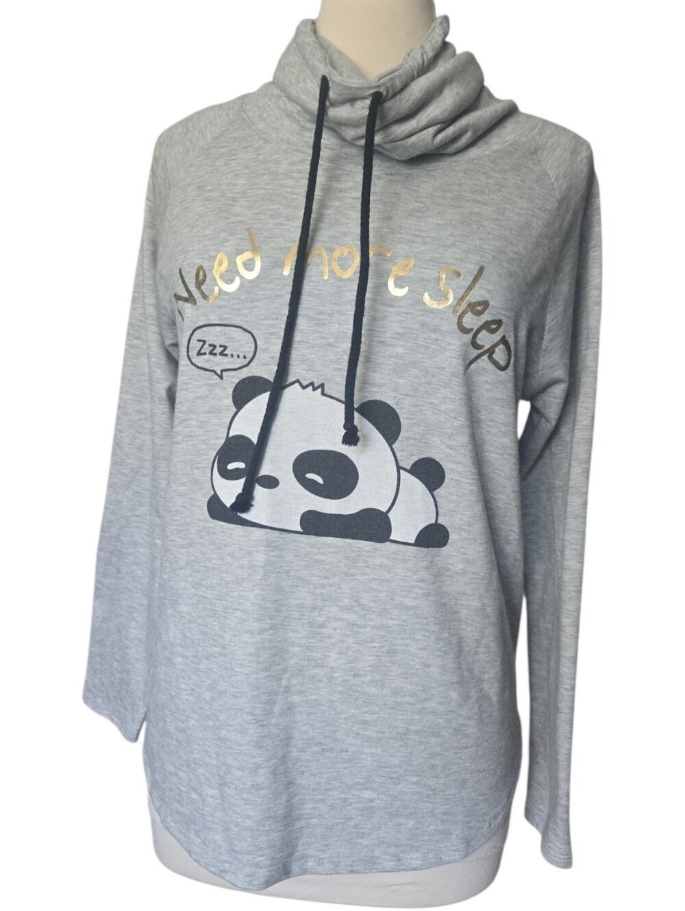 West Coast Love Cowl Neck Panda Sweatshirt - L